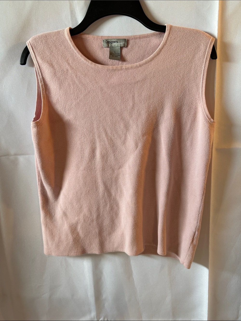 VINTAGE Designers Originals Light Pink Sleeveless Knit Tank